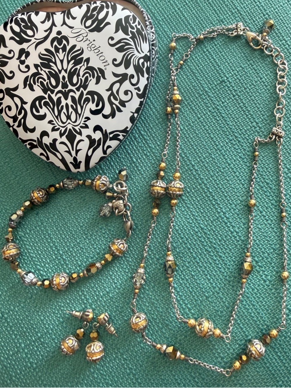 Brighton Jewelry. 3 piece set including necklace, bracelet and earrings.